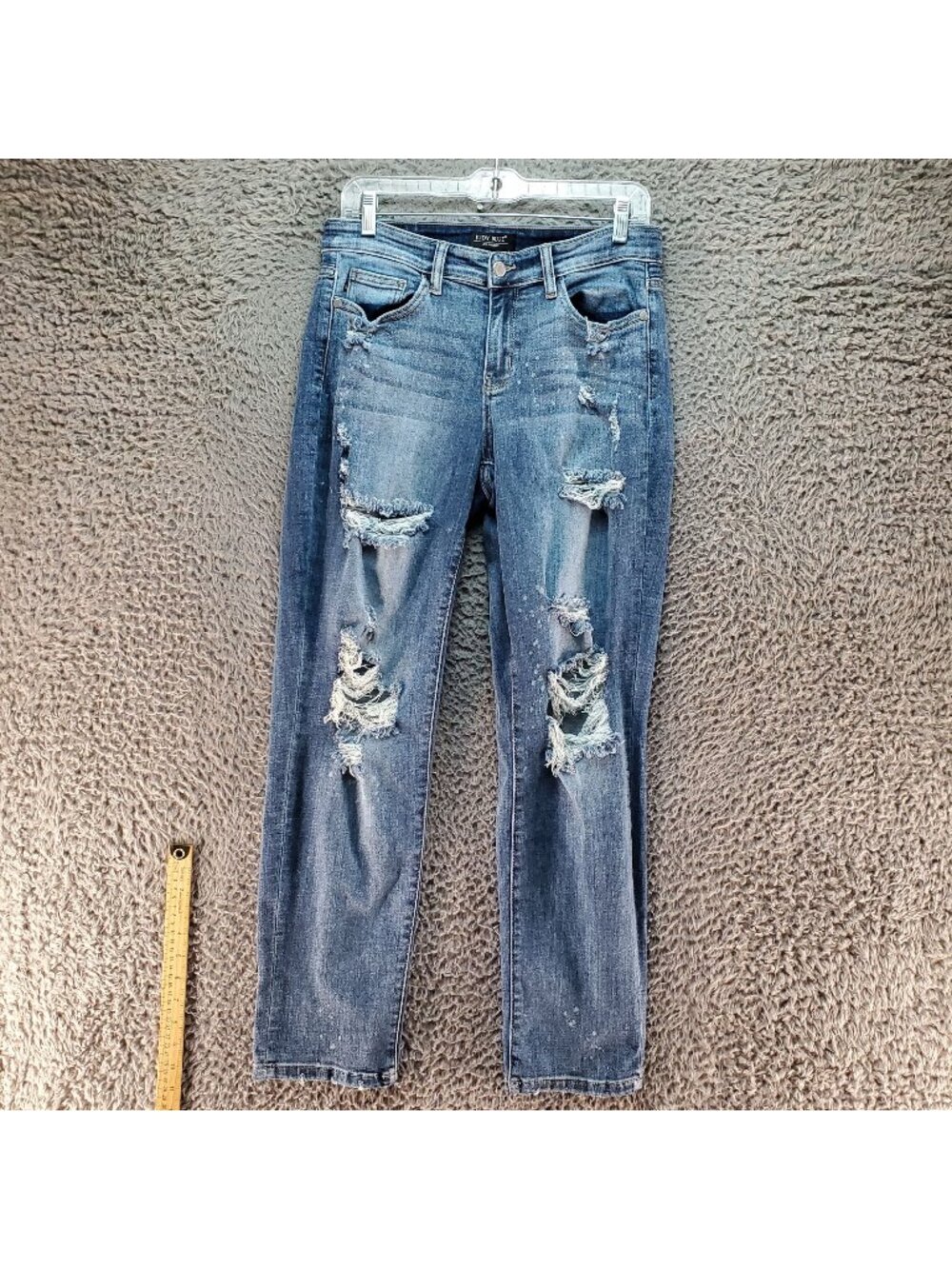 Judy Blue Jeans Womens 9/29 Blue Boyfriend Fit Stretch Denim *Read*